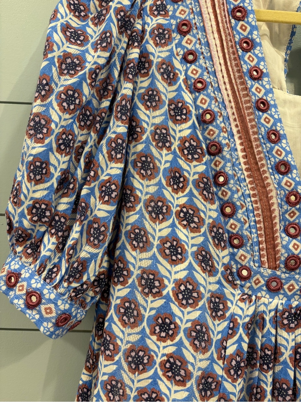 Maeve Boho Mini Dress Women’s Embroidered Anthropologie M - Picture 3 of 9